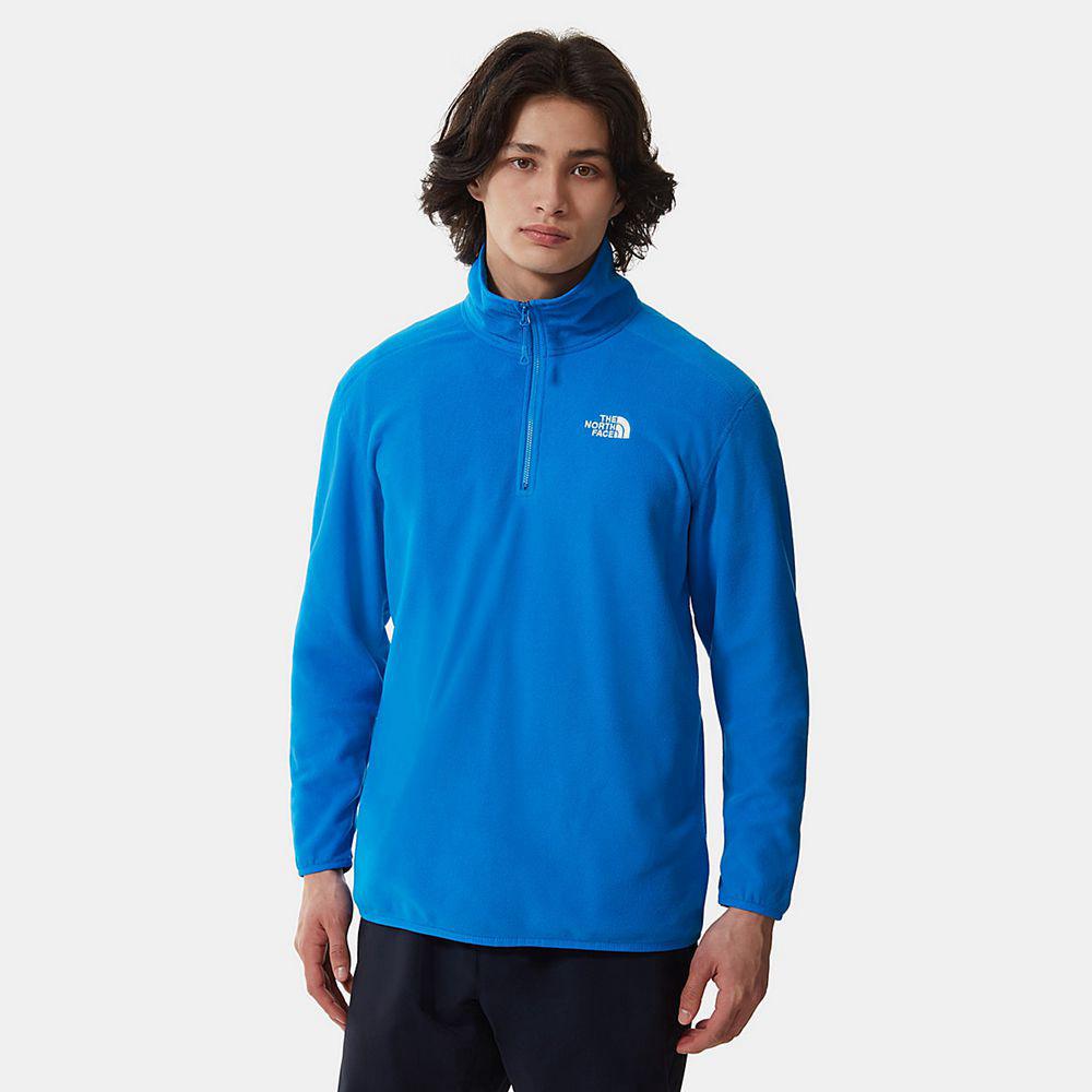 The North Face 100 Glacier Quarter-Zip Ανδρικα Fleece - Μπλε (ICUK12470)